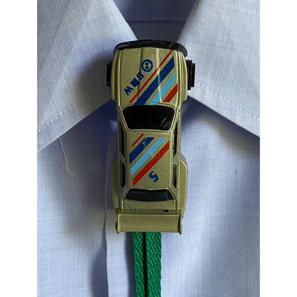 vintage upcycled BMW stripe sports car streetwear kidcore bolo tie lariat tie - Picture 3 of 6